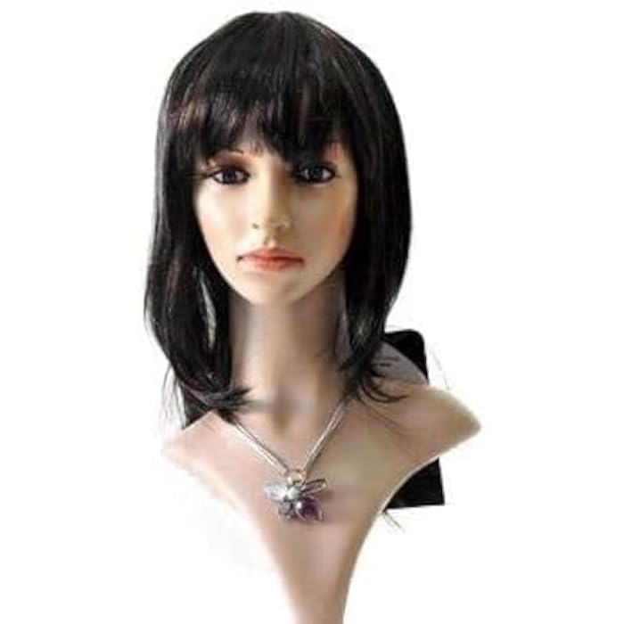 DILLARDS Medium Length Black Straight Wigs For Daily Use Heat Washable And Iron - Image 3